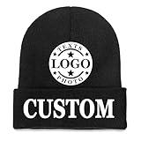Bulk Custom Beanie for Men and Women - Personalized Knit Hats, Skull Caps With Text or Logo - 3-Black