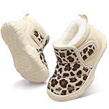 QFH Baby Winter Shoes Infant Shoes Infant Boot Boy Boot Baby Winter Snow Boots Leopard 2.5-3 Years Toddler