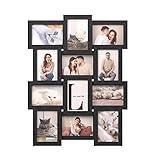 SONGMICS Collage Picture Frames, 4x6 for Wall Decor Set of 12, Multi Family Photo for Gallery Decor, Hanging Display, Assembly Required, Ink Black URPF26BK