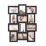 SONGMICS Collage Picture Frames, 4x6 for Wall Decor Set of 12, Multi Family Photo for Gallery Decor, Hanging Display, Assembly Required, Ink Black