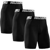 NELEUS Men's 3 Pack Athletic Compression Short,6028,Black,US XL,EU 2XL