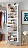 Whitmor Over the Door Shoe Organizer - Holds up to 36 Pairs of Shoes - Metal & Mesh - White