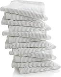 Bar Towels - Bar Mop Cleaning Kitchen Towels (12 Pack, 16" x 19”) - Premium Ring-Spun Cotton White Kitchen Bar Towels, Restaurant Cleaning Towels, Shop Towels and Rags - Bulk Bar Mop Set