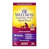 Wellness Complete Health Small Breed Dry Dog Food with Grains, Natural Ingredients, Made in USA with Real Turkey, For Dogs Up to 25 lbs, (Adult, Turkey & Oatmeal, 4-Pound Bag)