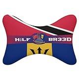 Trinidad and Tobago Flag&Barbados Flag Car Headrest Cover-Car Neck Pillow Comfort Head Neck Support Neck Pillow Travel Car Seat Driving (Set of 2)