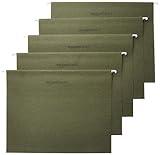 Amazon Basics Hanging Organizer File Folders for Efficient Filing, Sturdy, Adjustable Tabs, Letter Size, Pack of 25, Green