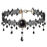 Telooco Black Choker Necklace Lace Choker Necklace for Woman Gothic Jewelry for Women Adjustable Lace Chokers Gifts for Women Halloween Party Custume Vintage Wedding Princess