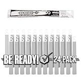 Be Ready - Industrial 12 Hour Illumination Emergency Safety Chemical Light Glow Sticks 24 Pack - White