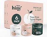 ecoHiny Premium & Soft Bamboo Toilet Paper | 6 Mega Rolls, 3 PLY & 350 Sheets | FSC Certified, PFAS Free, BPA Free, Septic Safe | Eco Friendly & Tree Free Toilet Tissues | Plastic Free Packaging