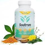 Mood Support Supplement - Daily Herbal Happiness, Energy and Focus Formula with Saffron, Omega 3 Fatty Acids, Turmeric, Rhodiola Rosea, Probiotics, L-Theanine, Magnesium and Ashwagandha - 60 Capsules