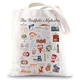 G2TUP New York City Travel Bag Buffalo Alphabet Tote Bag New York Souvenir Gift for NY Travel Lover (Buffalo Tote Bag)