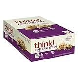 think! Protein Bars, High Protein Snacks, Gluten Free, High Fiber, Oatmeal Chocolate Chunk, 10 Count