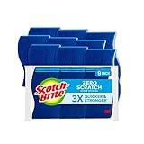 Scotch-Brite Zero Scratch Non-Scratch Scrub Sponges, For Washing Dishes and Cleaning Kitchen, 9 Scrub Sponges, Blue