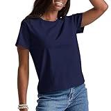 Hanes Comfortblend Essentials, Cotton Crewneck Tee, Classic Fit T-Shirt for Women, Athletic Navy