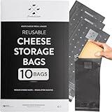 Formaticum Reusable Cheese Storage Bags | Size 5" x 11" | Professional-Grade Cheese Strorage Bag | Store Cheese, Sandwiches, and Charcuterie | Kitchen Organization | Manufactured in Germany | 10 Bags