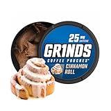 Grinds Coffee Pouches | Tobacco Free, Nicotine Free Healthy Alternative | 10 Cans of Cinnamon Roll | 18 Pouches Per Can | 1 Pouch eq. 1/4 Cup of Coffee (Cinnamon Roll)