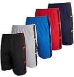 Real Essentials Mens Mesh Shorts Active Wear Athletic Short Men Basketball Pockets Workout Gym Soccer Running Summer Fitness Quick Dry Casual Clothes Sport Training Hiking, Set 4, XXL, Pack of 5