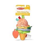 Melissa & Doug Ice Cream Take-Along Clip-On Infant Toy with Sound and Vibration