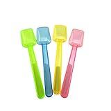 Honbay 100PCS Assorted Color 3.74 Inch Mini Plastic Shovel Spoons Perfect For Sampling Tasting or Taste Testing Frozen Desserts Ice Cream Cereal Yogurt Cake Pie or any Food You Desire