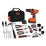 BLACK+DECKER 20V Max Drill & Home Tool Kit, 68 Piece (LDX120PK)