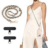 TiMOVO Universal Phone Lanyard, 57" Metal Cell Phone Chain Anti-Theft Crossbody Strap for iPhone 17, 16 Series and Most Smartphones, Smartphone Neck Holder for Women, Black