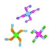 Raymond Geddes Wacky Tracks Spinners Sensory Fidget Toys (Set of 24) - Colorful Small Fidget Spinner with 4 Poseable Arms - Spinner Toy Gifts