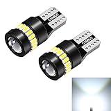 ZKFAR 2 PCS T10 LED Bulbs, 18SMD 3014 1SMD 3030 Chipset, 155 Lumens Super Bright Light 6500K White Light, Car LED Width Light Side Marker Light