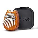 MIFOGE Mini Kalimba Thumb Piano 8Keys Wooden,Exquisite Finger Piano with Lanyard Waterproof Protective Box,Musical Instrument,Gift for Toddler Child Valentines Adult Beginners