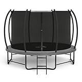 BCAN Trampoline 8FT 10FT 12FT 14FT 15FT 16FT Recreational Trampoline with Enclosure for Kids Adults, ASTM Approved, Outdoor Trampoline with Ladder for Kids