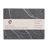 LARGE Siren Stone Natural Dish Drying Mat for Kitchen Counter - Premium Diatomaceous Earth Mat | Quick Drying, Super Absorbent | Non-Toxic, BPA-Free, Eco-Friendly | Female-Founded USA Brand (18"x14")