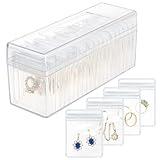HOMEHIVE Acrylic Jewelry Box Organizer, Clear Jewelry Organizer and Storage with 20 Portable Anti Tarnish Jewelry bags, Travel Jewelry Case for Earrings/Rings/Necklaces Gifts for Women Girls, Clear