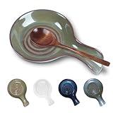 JINIHFW Spoon Rest for Kitchen, Ceramic Spoon Holder for Stove Top, Cooking Spoon Holder,Kitchen Spoon Rest,Heat Resistant Utensil Rest for Countertop, Dishwasher Safe