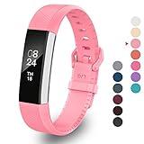 Greeninsync for Alta HR Band, Replacement for Fit Bit Alta HR Band Small Accessory Watch Buckle Wristbands for Fit Bit Alta/Fit Bit Alta HR/Ace Strap Bracelets W/Metal Clasp and Fastener (Pink)