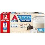 Atkins Creamy Vanilla Protein Shake, 15g Protein, Low Glycemic, 2g Net Carb, 1g Sugar, Keto Friendly, 12 Count