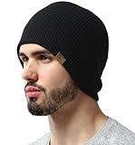 Tough Headwear Beanie for Women - Warm Winter Hats for Men, Knit Hat for Cold Weather, Black Ribbed Beanie Cap & Lightweight Toboggan Hats