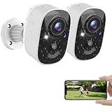 MaxiViz Security Cameras Wireless Outdoor, Outside Cameras for Home Security with AI Motion Detection, Battery Powered, 2K Color Night Vision, IP66 Weatherproof, 2-Way Talk, SD/Cloud Storage (2 Packs)