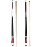 TGA Sports Pool Cues 2-Piece 58 Inch Billiard Cue Sticks 13mm Hard Tip Canadian Maple Cues Set of 2