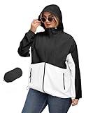 Avoogue Plus Size Rain Coats for Women Windbreaker Jacket Women Rain Gear for Women 4x-5x Waterproof Lightweight Hoodies for Women Packable Rain Jacket Travel Jacket XXL