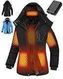 Women Heated Jacket Battery Pack Included Ski Snow Snowboard Coat Glamping Tent Essentials Ice Skating Accessories Overlanding Gear Snowmobile Equipment Skiing Outfits Suits Extremely Cold Weather