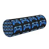 Oyihfvs Video Game Joystick Gamepad in Blue Neon Lights Isolated on Black Round Memory Foam Pillow, Travel Pillow with Removable Washable Cover for Head Neck Legs Support 5.5 x 5.5 x 17 inch