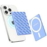 amBand Airplane Travel Essential Accessories Phone Holder for Women Men, Magnetic Suction Cup Phone Mount for Flying Plane Seat Back Screen, Long Flight Must Have Hands-Free for Selfie/Video, Sky Blue