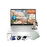 HP Business Student Laptop Computer - Windows 11 Pro & Microsoft Office Lifetime | 14 inch HD | AI-Powered, 12 Hr Batter N-Serious Laptop| 16GB RAM, 128GB UFS, 256GB Extend Micro SD | Green