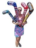 35" Inflatable Hockey Sticks (4 Designs) Splash it! Thwack! Hat Trick. Pow! Power Play Smack! Face Off! Whack! Colorful. Vinyl. Great Party Favor (4 Pack - 4 Designs)