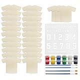 Attatoy Sports Kids’ Wooden Craft Kit (Party-Pack); Sport Jersey Decorating Art Painting Set w/ 25 Sports Shirt Cutouts