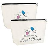 Gfhzdmf 2PCS Nurse Practitioner Gifts Makeup Bags for Occupational Therapy Therapist Doctor Medicine Cosmetic Pill Bag Patient Birthday Gifts for Women Mom Sisters Daughter