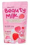 Dear Face Beauty Milk Japanese Collagen STRAWBERRY Drink - 50,000mg Hydrolyzed Collagen, 6.3 Ounce (Pack of 1)