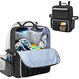 GRAOSO Boat Organizers and Storage, Boat Back Seat Carrying Bag with Rubber Handle and Adjustable Back Belt, Multiple Pockets for Boat Accessories, Black