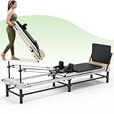 PAETA Pilates Reformer, 91" Foldable Reformer Pilates Machine with Adjustable Reformer Heights, Pilates Equipment with Piano Wire Spings and Jump Boards