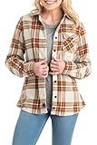 Legendary Whitetails Women's Trail Guide Fleece Button Down Shirt, Longhorn Plaid, Large