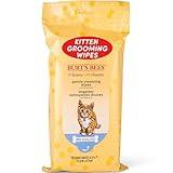 Burt's Bees for Pets Gentle Kitten Wipes Grooming Wipes for Cleaning Coat and Paws, Kitten Supplies for Indoor Cats, Kitten Essentials Formulated without Sulfates and Parabens, 50 Count